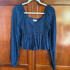 Hollister Babydoll long sleeve blouse size S